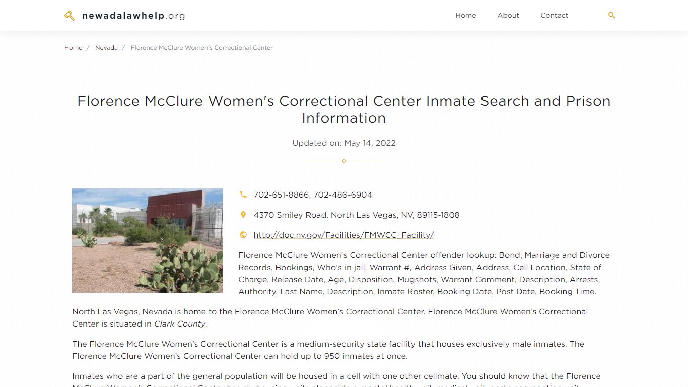 Florence McClure Women's Correctional Center Inmate Search ...